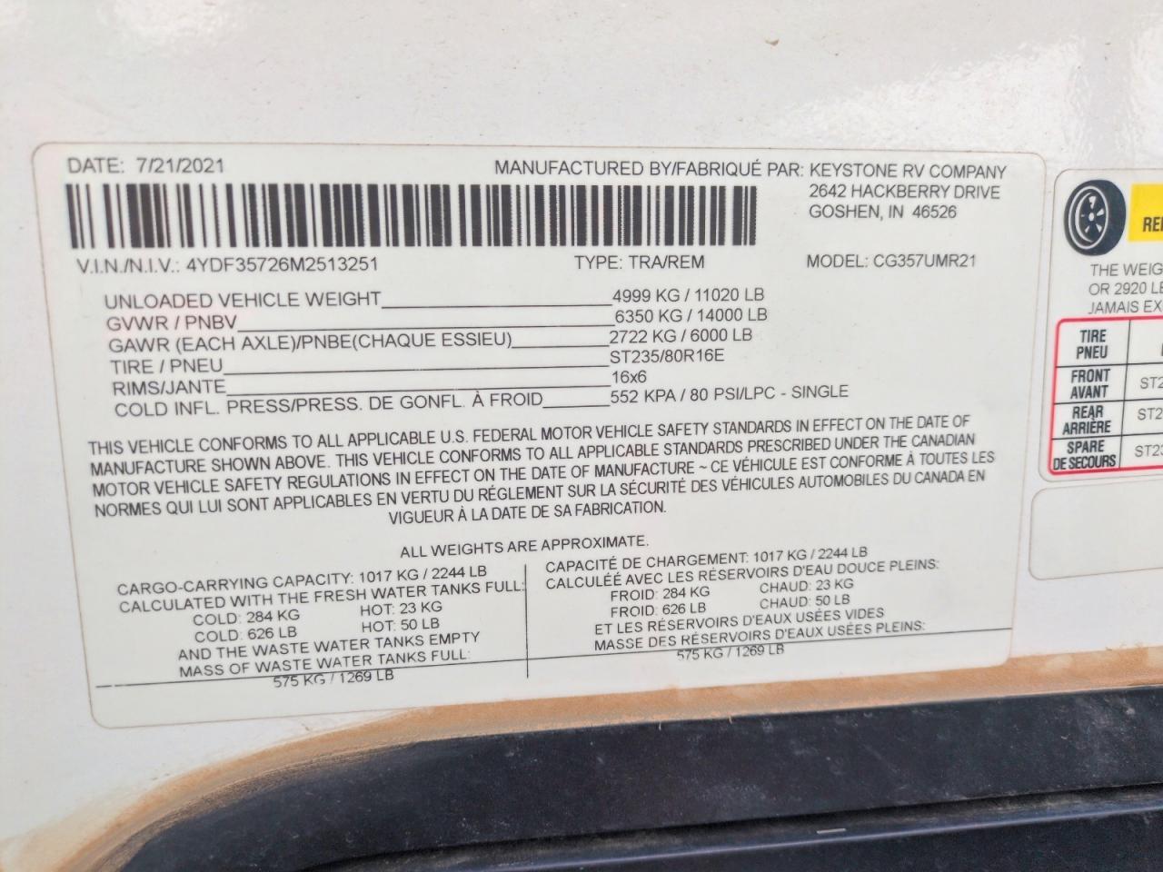 2021 Keystone Cougar Camper