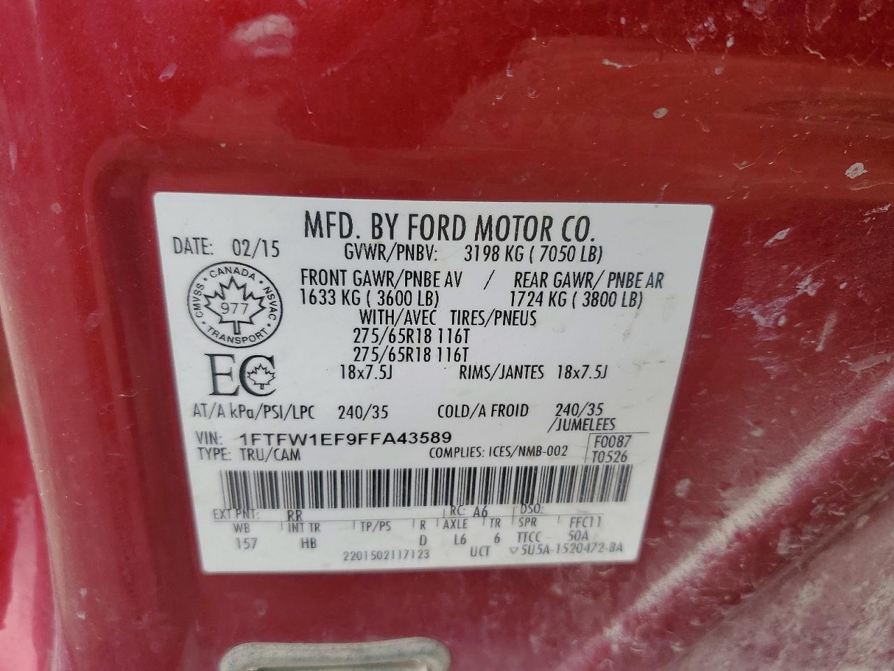 2015 Ford F150 Supercrew