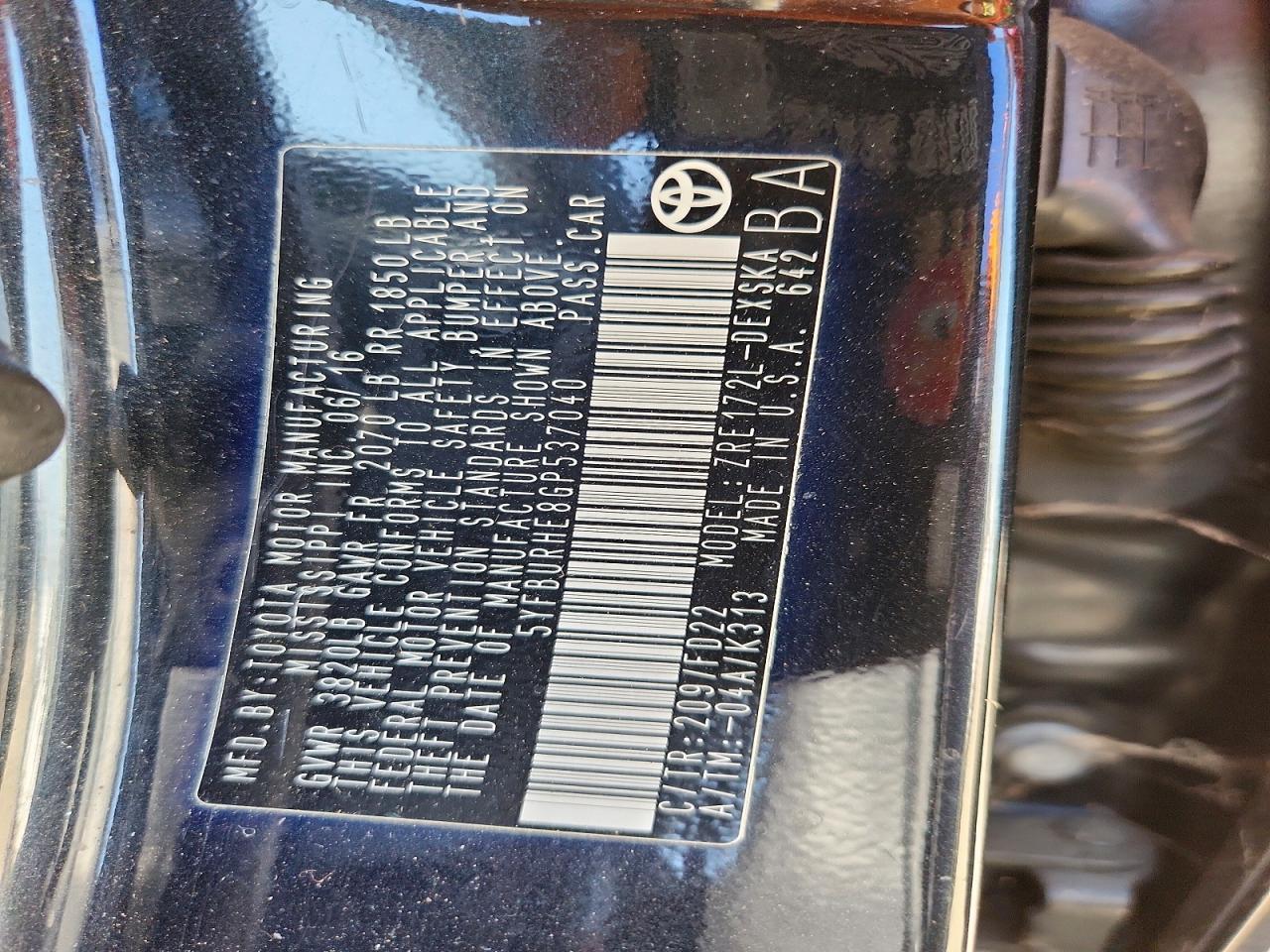 2016 Toyota Corolla s Plus