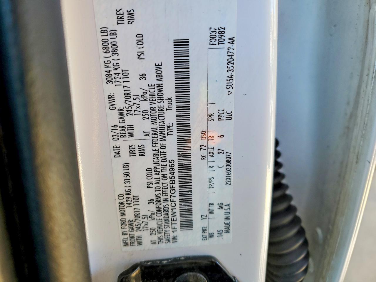 2016 Ford F150 Supercrew