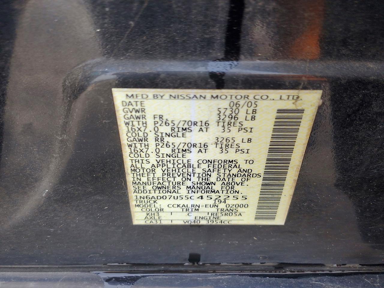 2005 Nissan Frontier SE