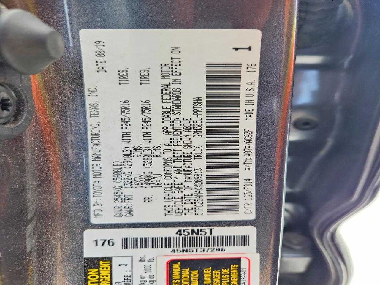 2019 Toyota Tacoma SR V6