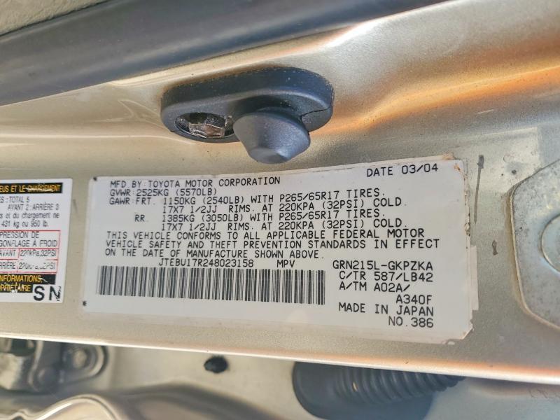 2004 Toyota 4runner Limited