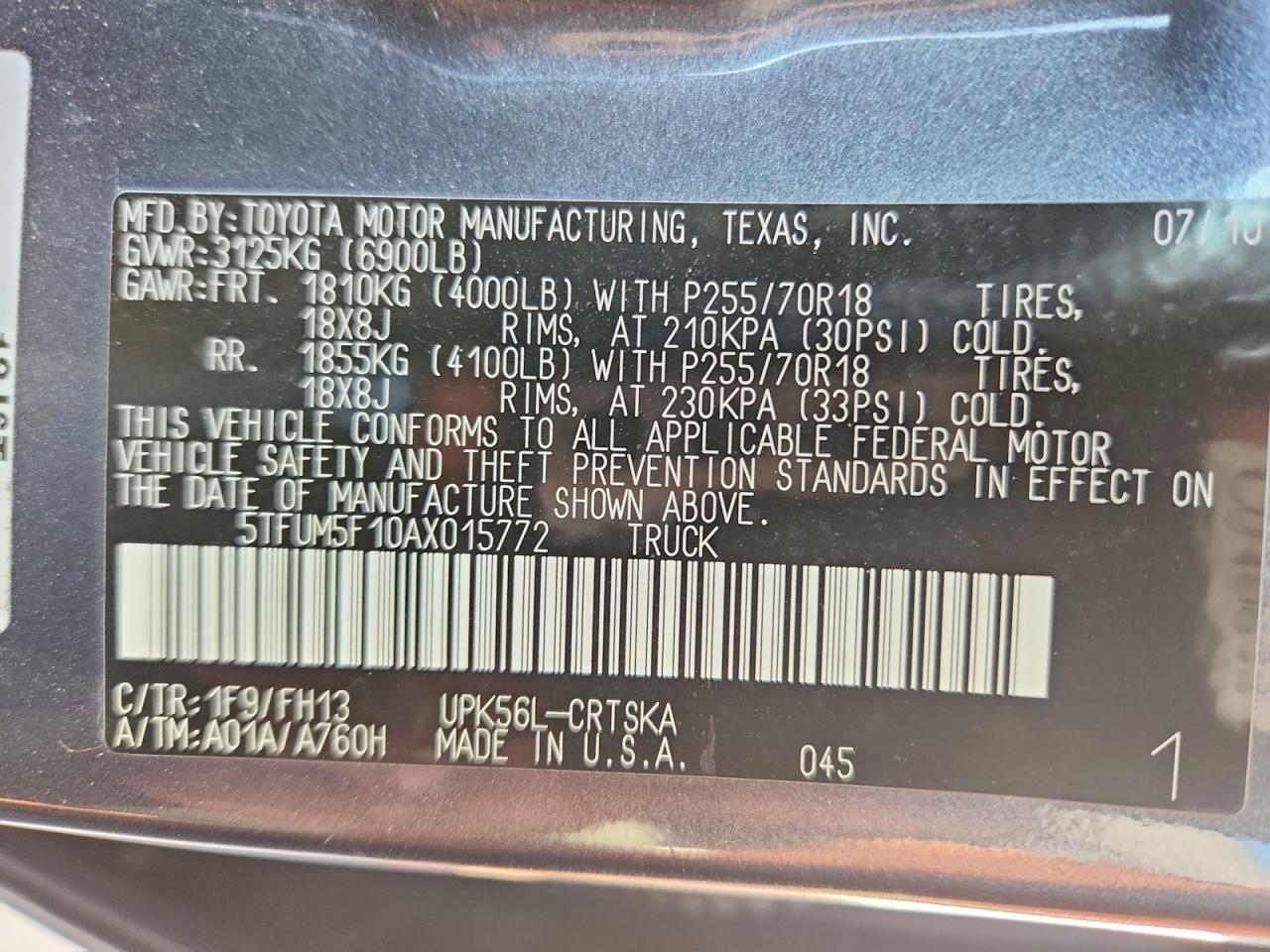 2010 Toyota Tundra Grade