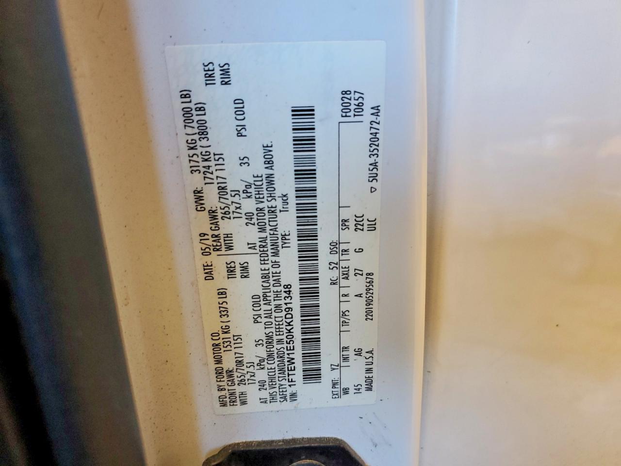 2019 Ford F150 Supercrew