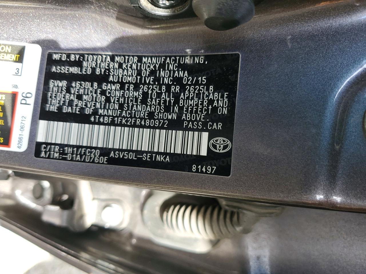 2015 Toyota Camry le