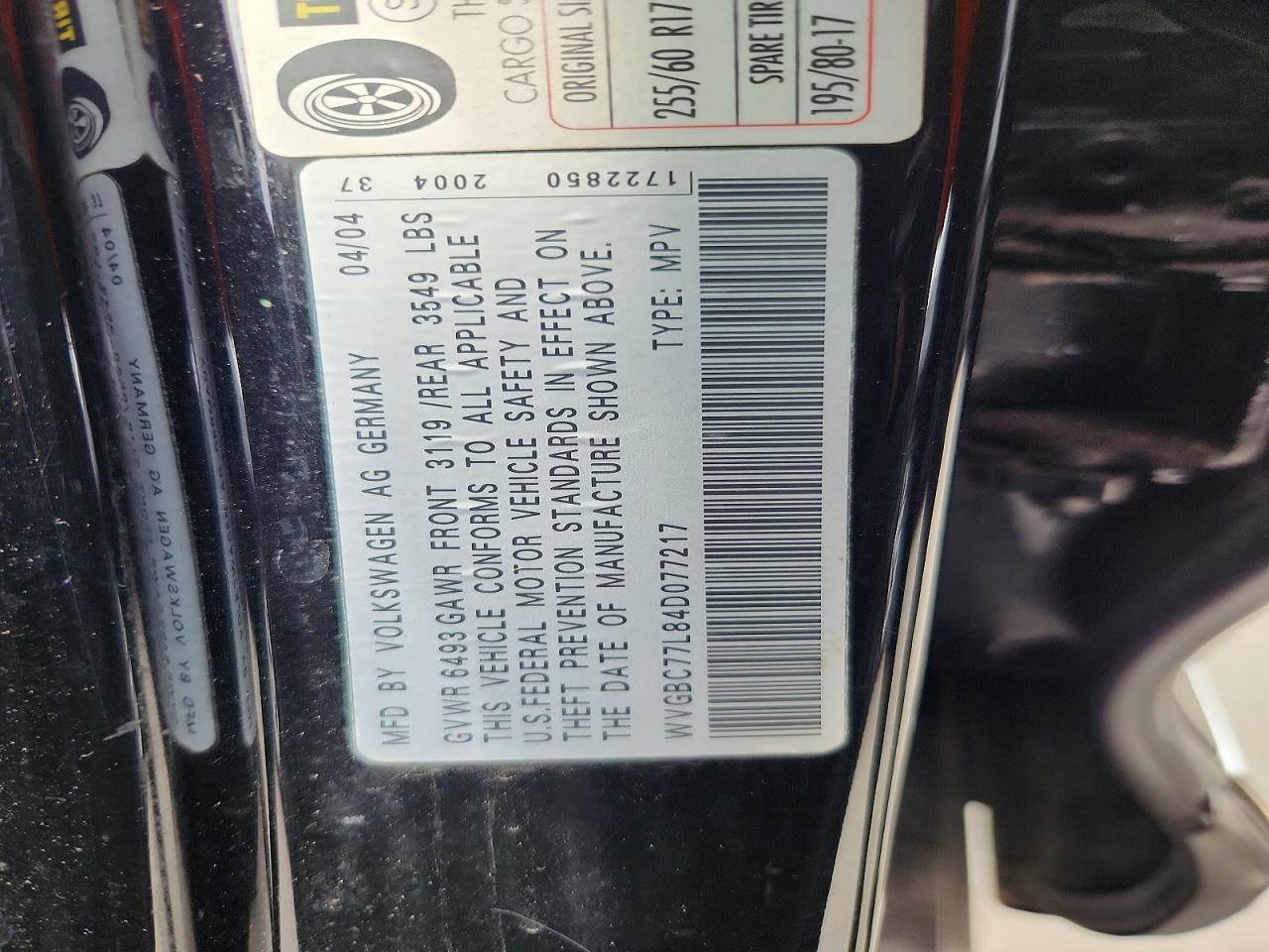 2004 Volkswagen Touareg 3.2