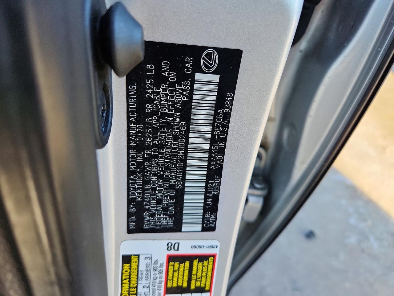 2021 Lexus Es 250 Base