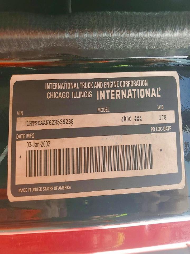 2002 International 4800 Pumper Fire Truck