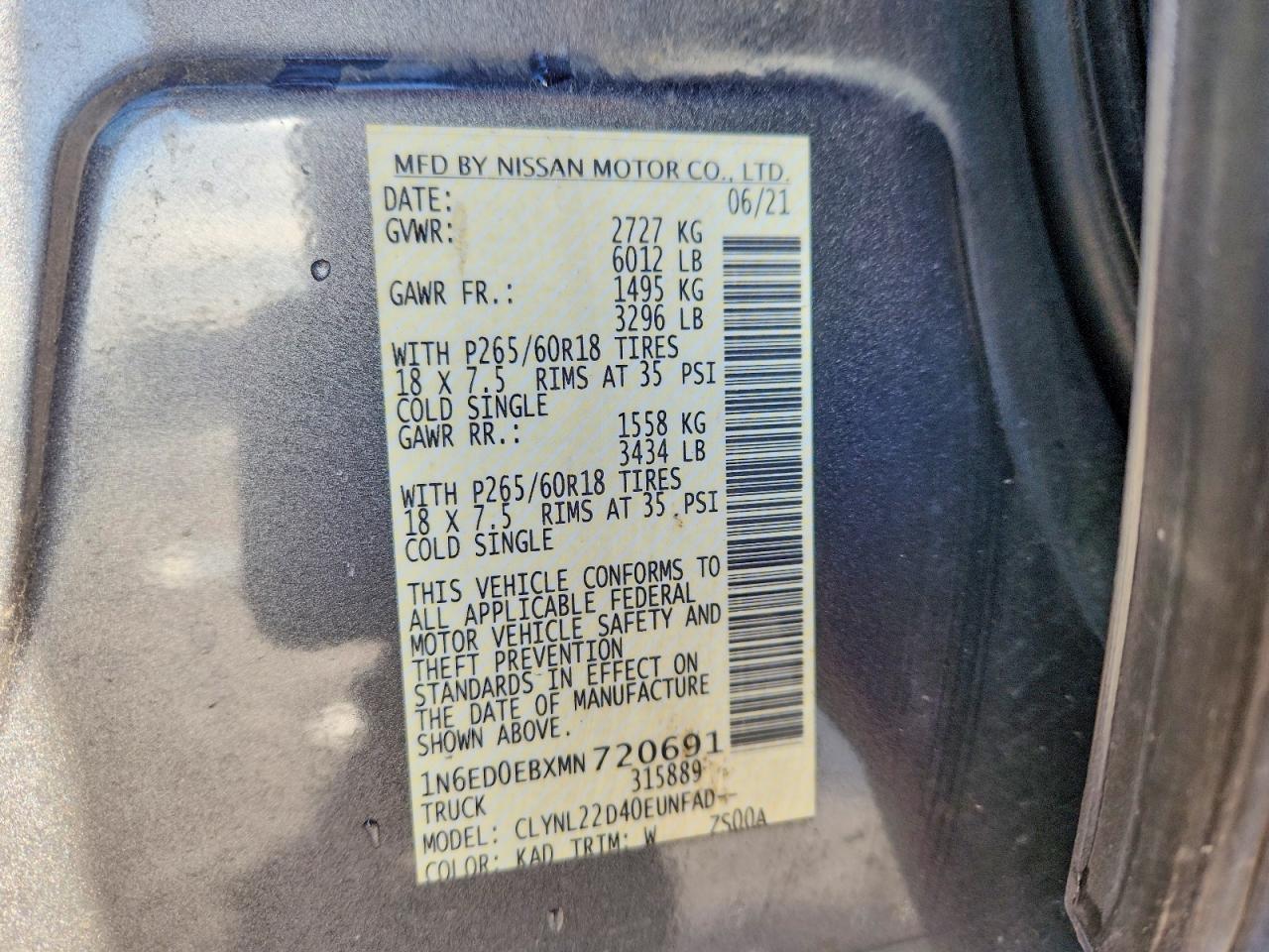 2021 Nissan Frontier SV