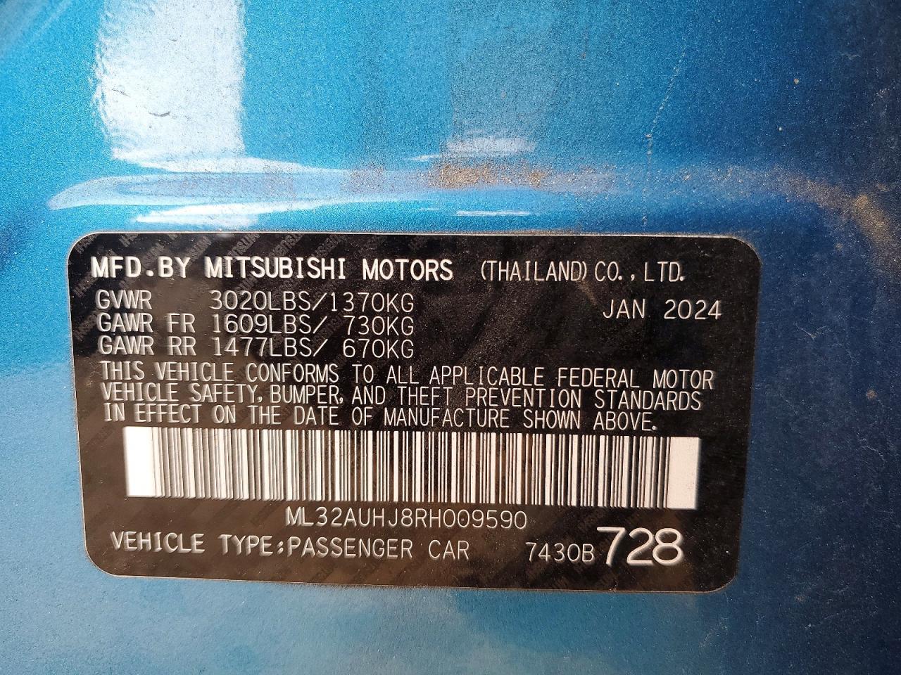 2024 Mitsubishi Mirage es