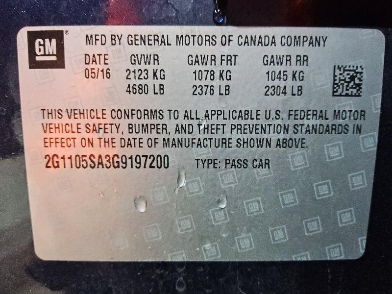 2016 Chevrolet Impala lt