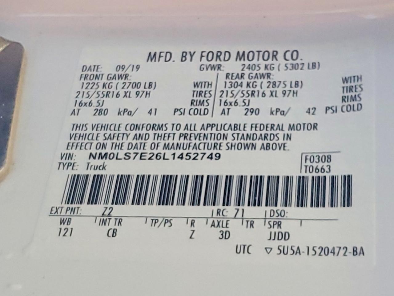 2020 Ford Transit Connect xl