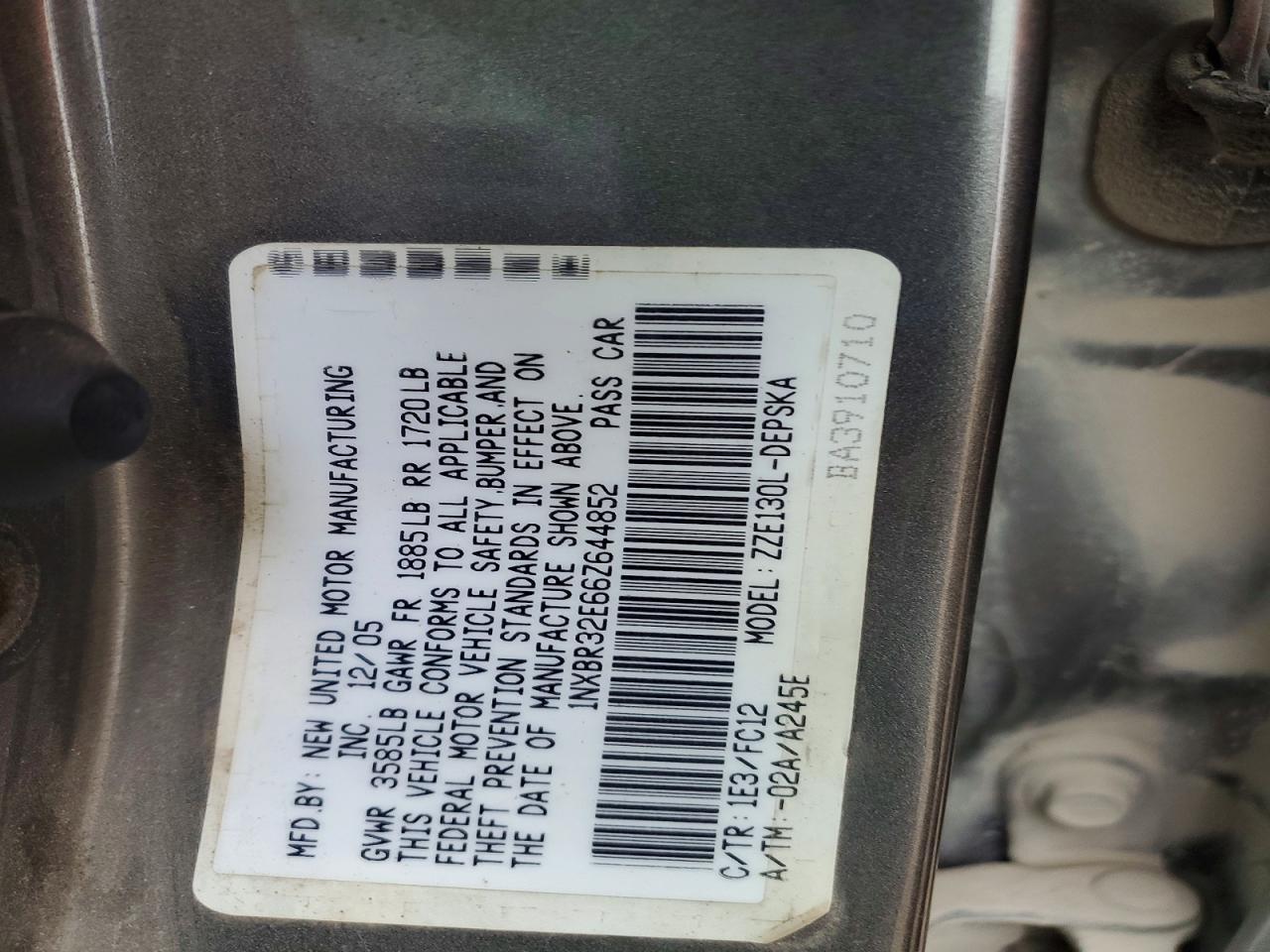 2006 Toyota Corolla s