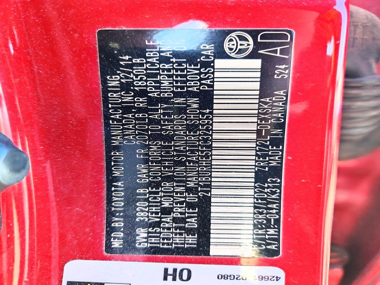 2015 Toyota Corolla s Plus