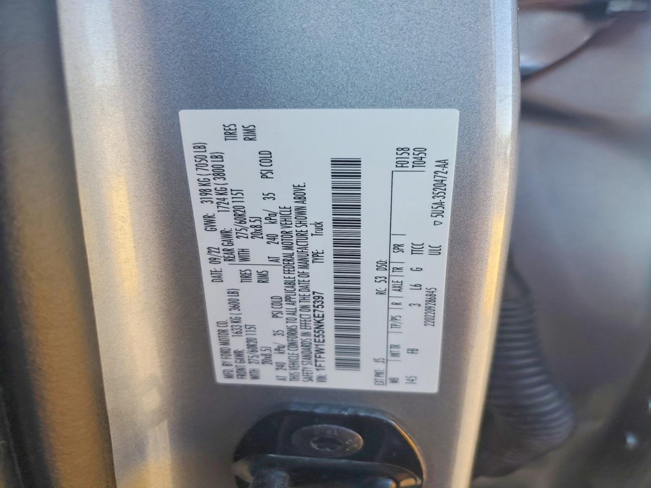 2022 Ford F150 Supercrew
