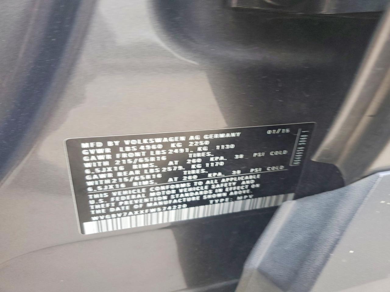 2015 Volkswagen Tiguan s