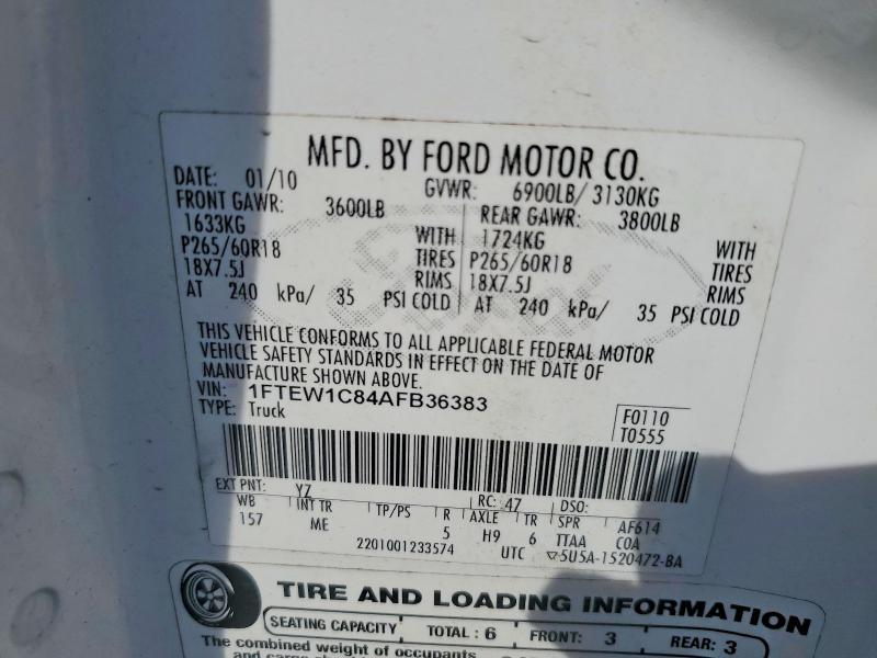 2010 Ford F150 Supercrew