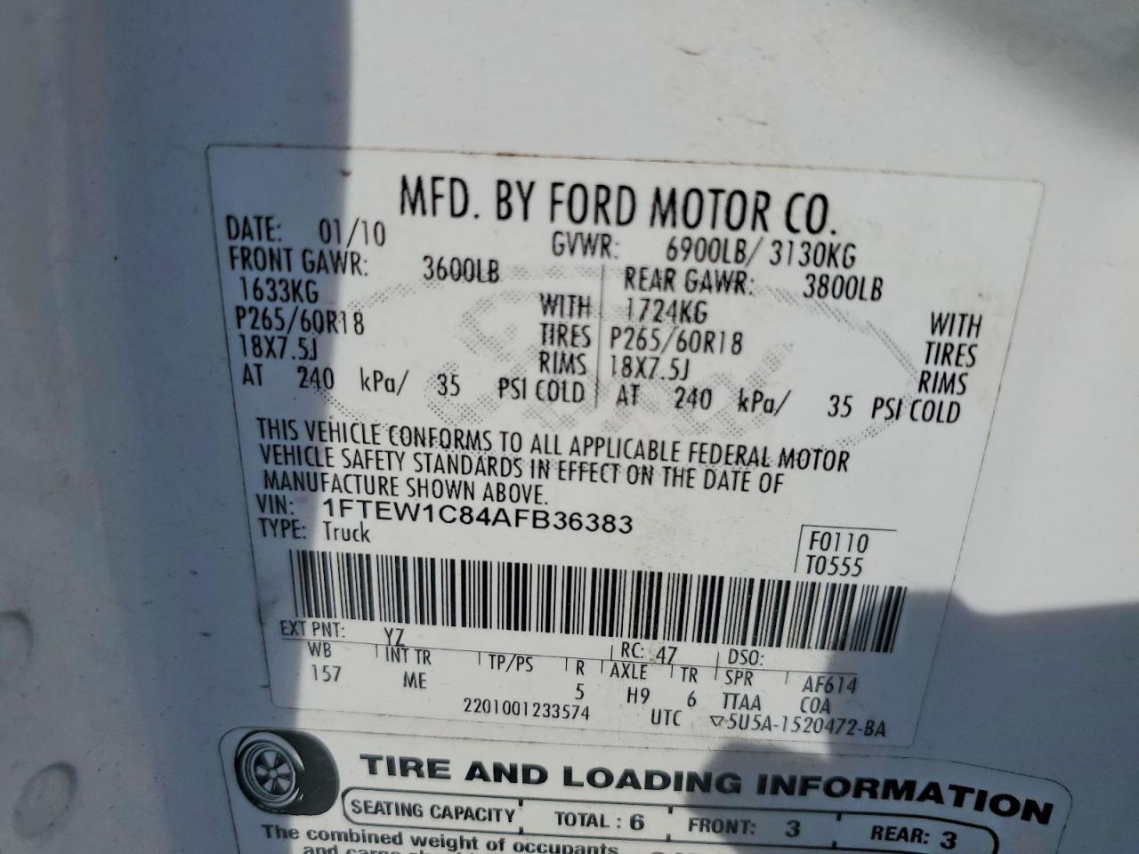 2010 Ford F150 Supercrew