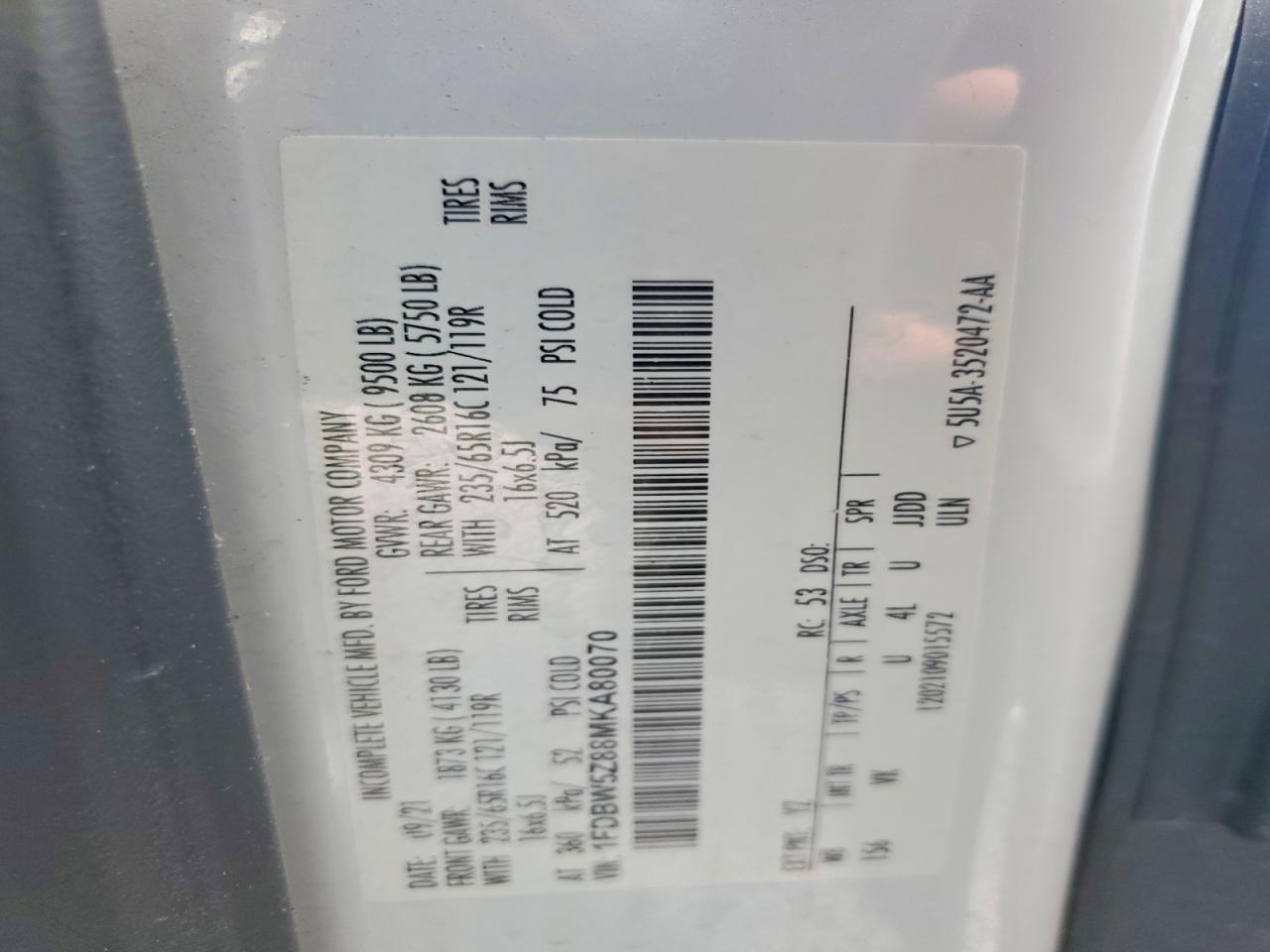 2021 Ford Transit Delivery Truck