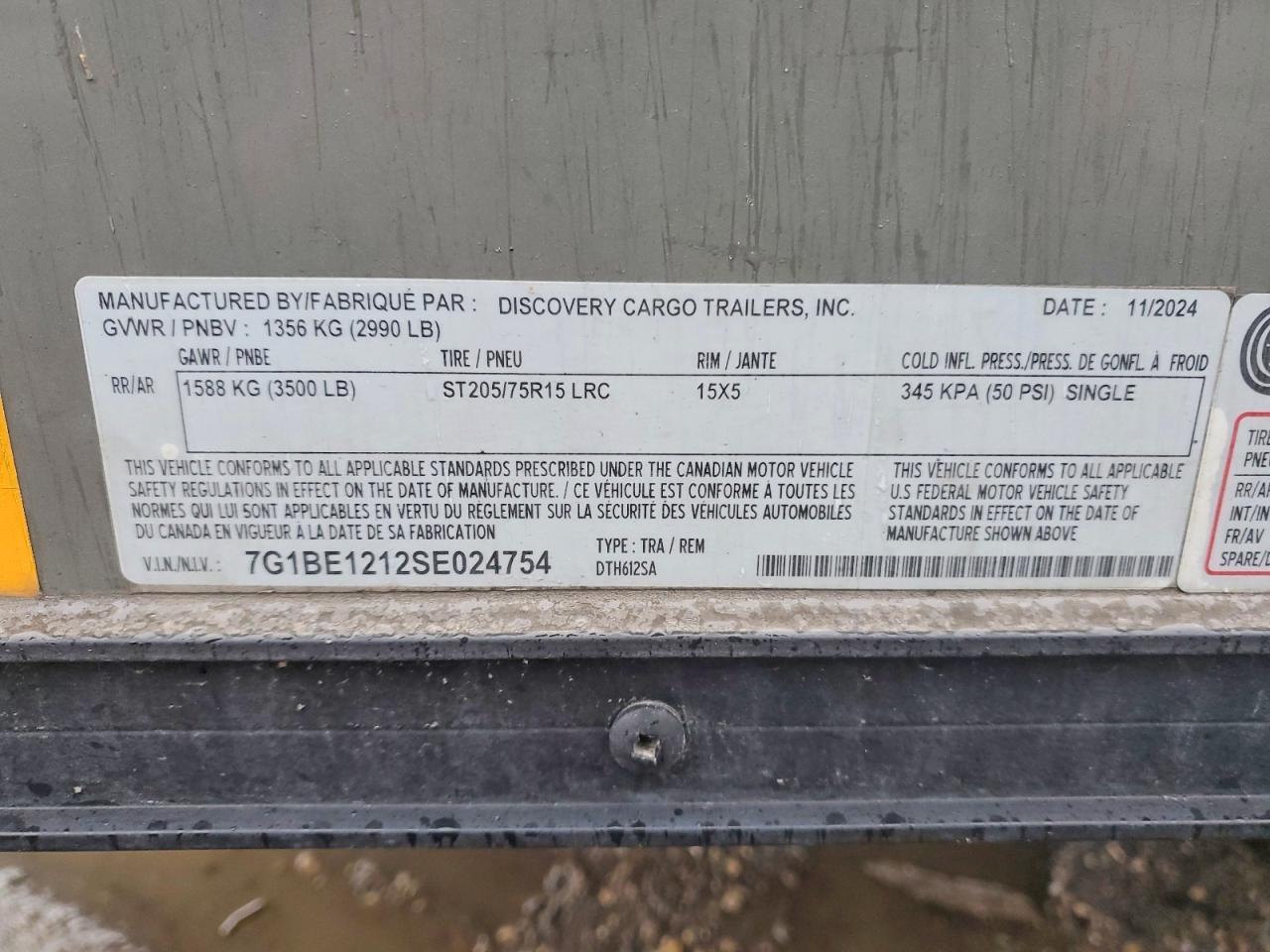 2025 Discovery Overy Cargo DTH612SA Enclosed Cargo Trail