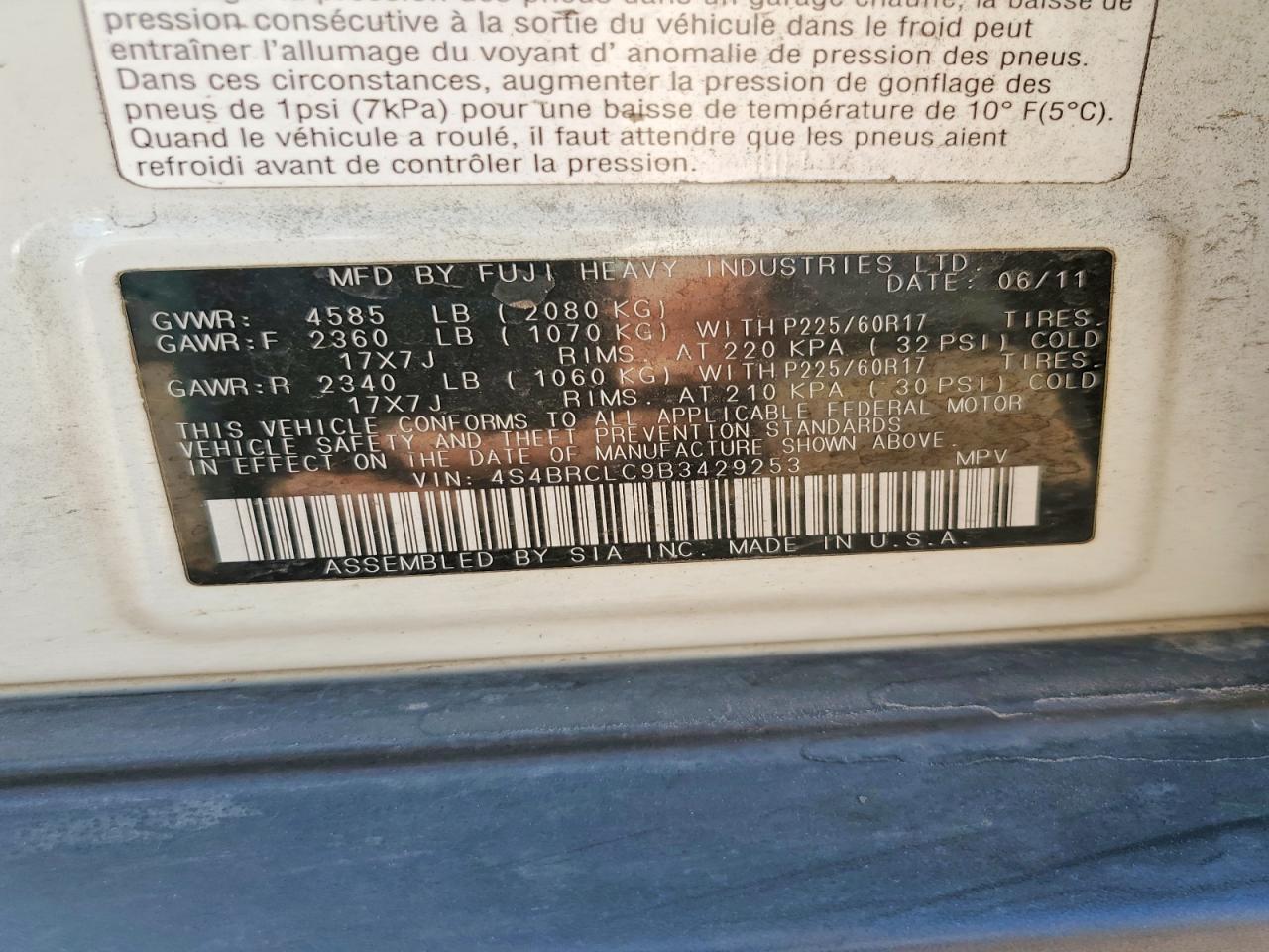 2011 Subaru Outback 2.5i Limited