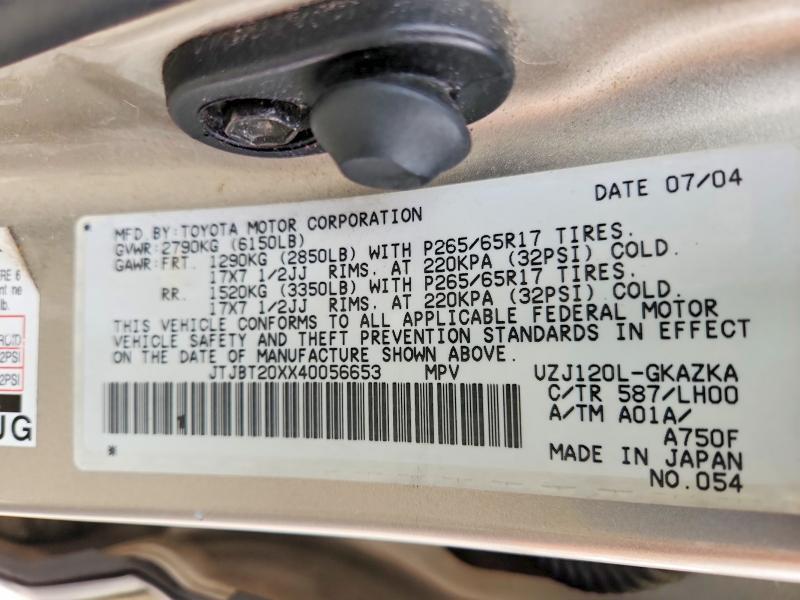 2004 Lexus Gx 470 Base