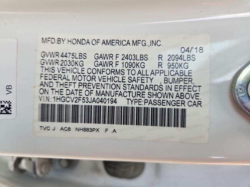 2018 Honda Accord exl