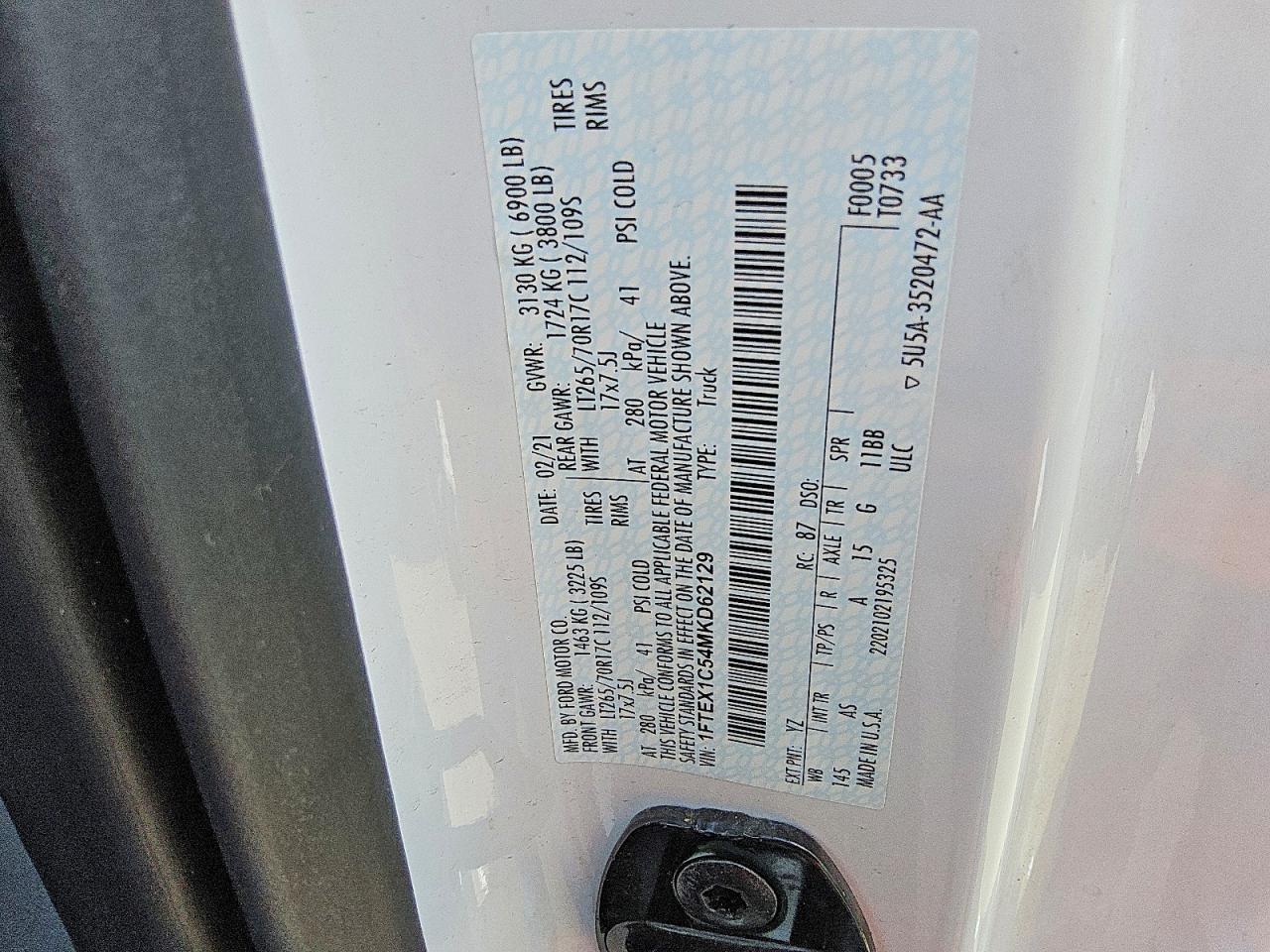 2021 Ford F150 Super Cab