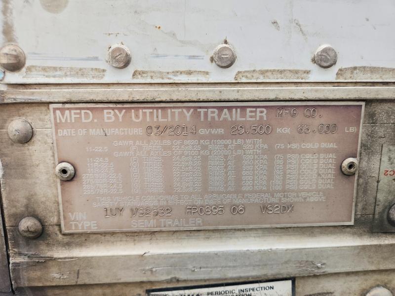 2015 Utility VS2DX DRY Van Trailer