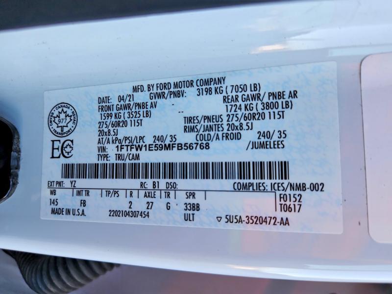 2021 Ford F150 Supercrew