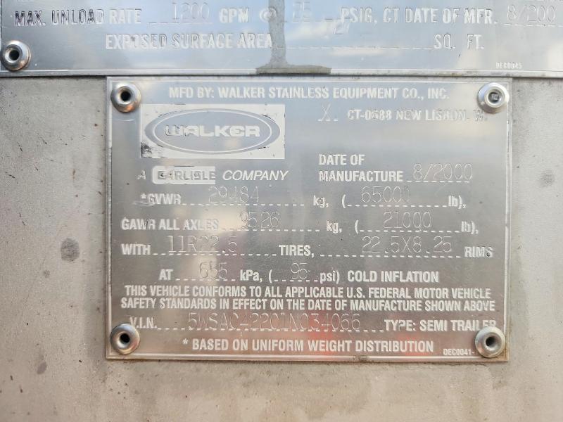 2001 Walker 2025 Walker Tank Trailer