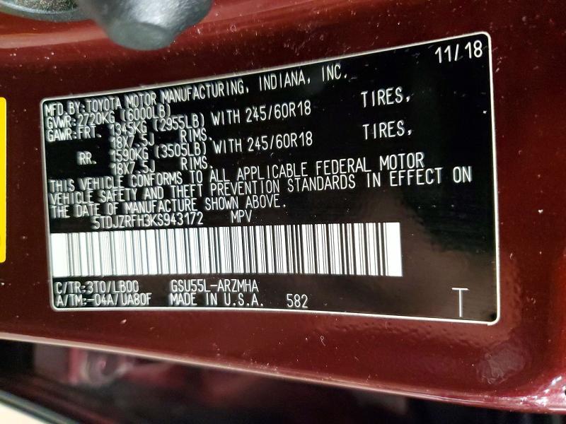 2019 Toyota Highlander xle