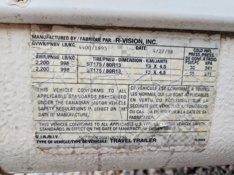 1998 R-Vision Trail Lite Camper
