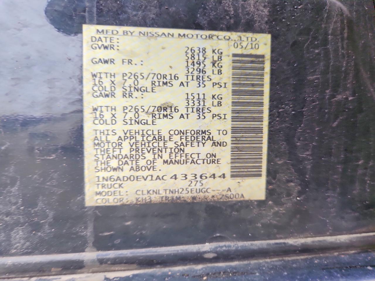 2010 Nissan Frontier SE V6