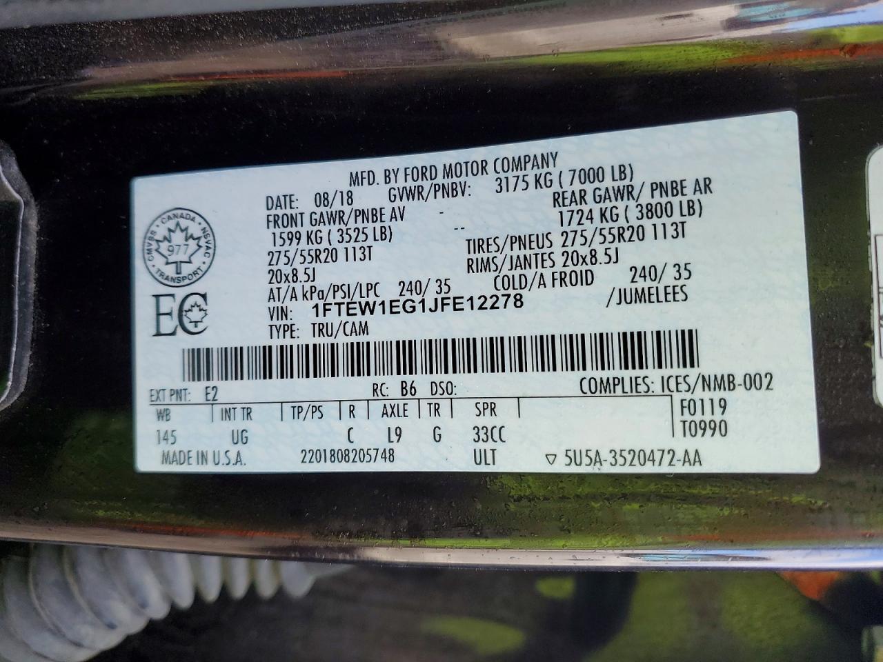 2018 Ford F150 Supercrew