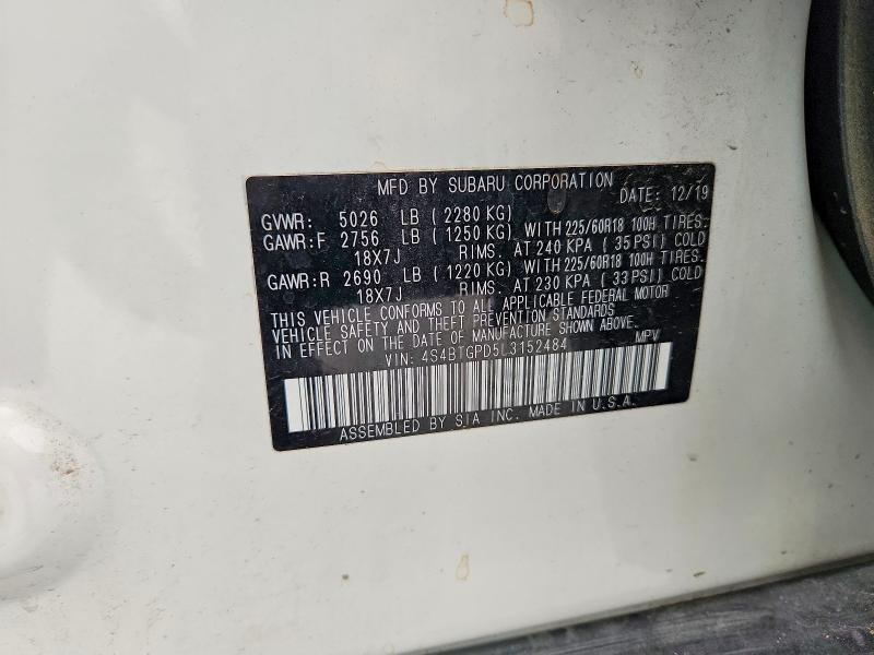 2020 Subaru Outback Touring ldl