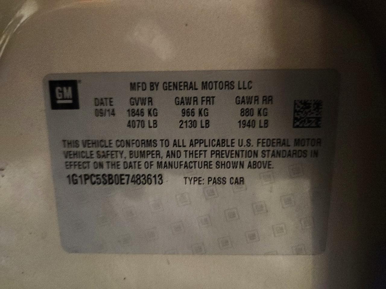 2014 Chevrolet Cruze lt