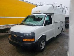 Salvage trucks for sale at Woodhaven, MI auction: 2024 Chevrolet Express Utility / Service Truck