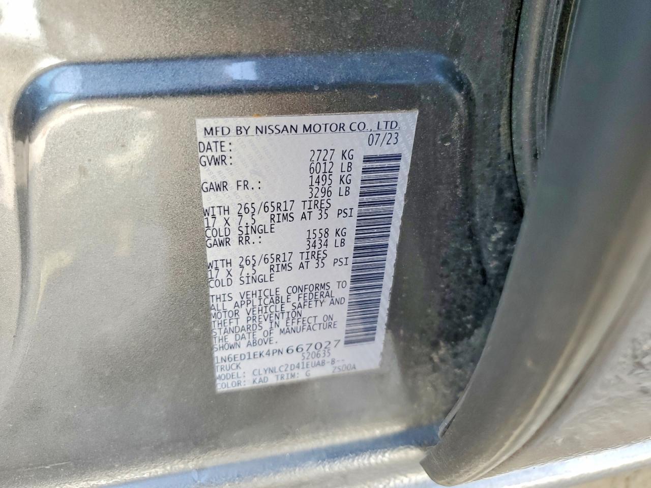 2023 Nissan Frontier SV