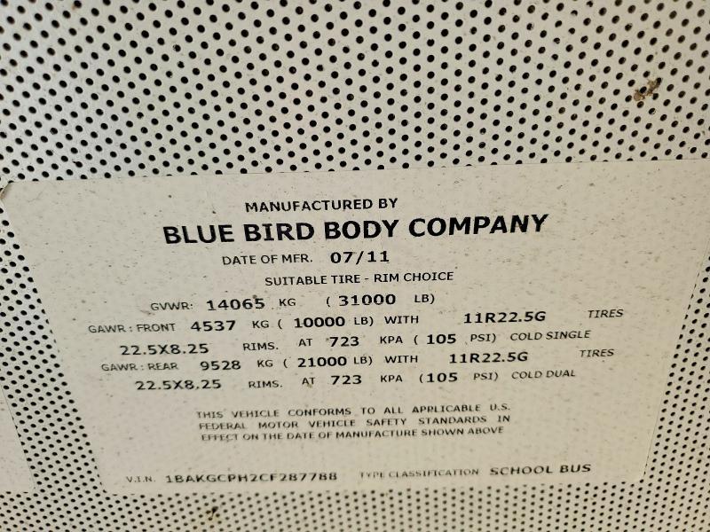 2012 Bluebird Vision-School Bus