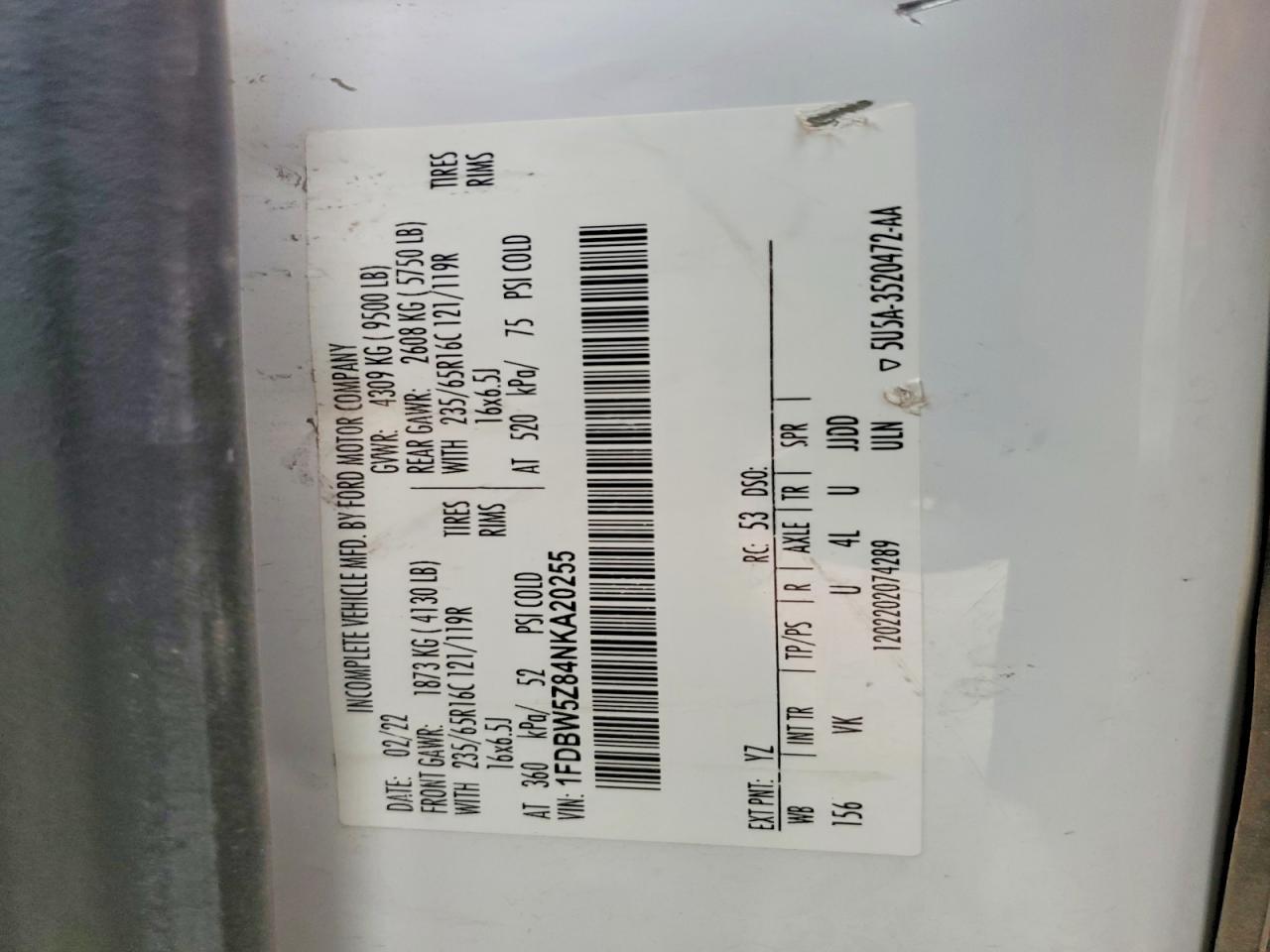 2022 Ford Transit Delivery Truck