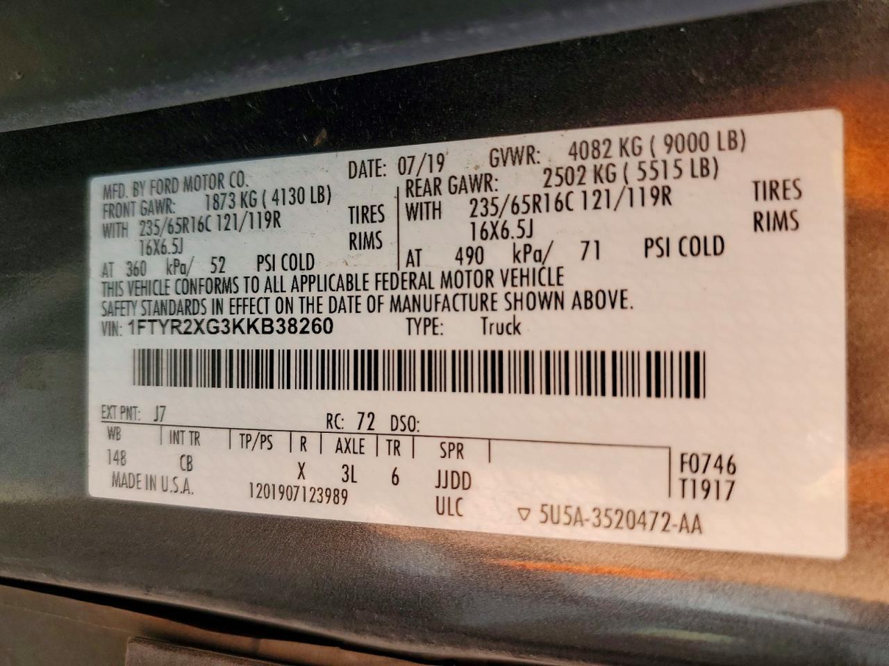 2019 Ford Transit 250 Delivery van