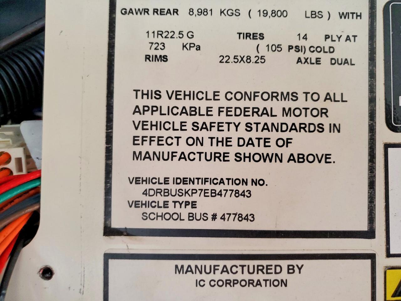 2014 Ic Corporation CE Series School-School Bus