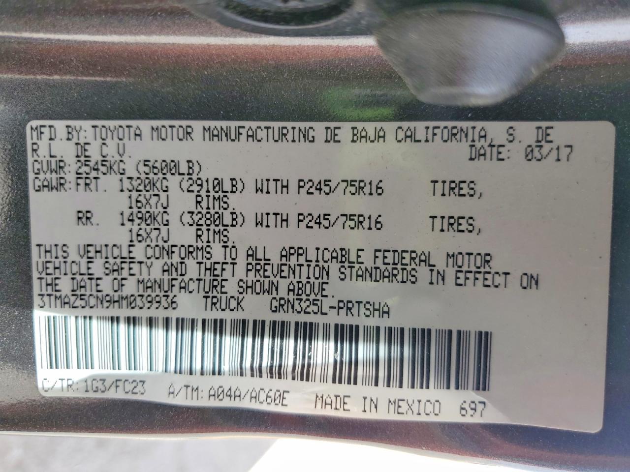 2017 Toyota Tacoma SR5 V6