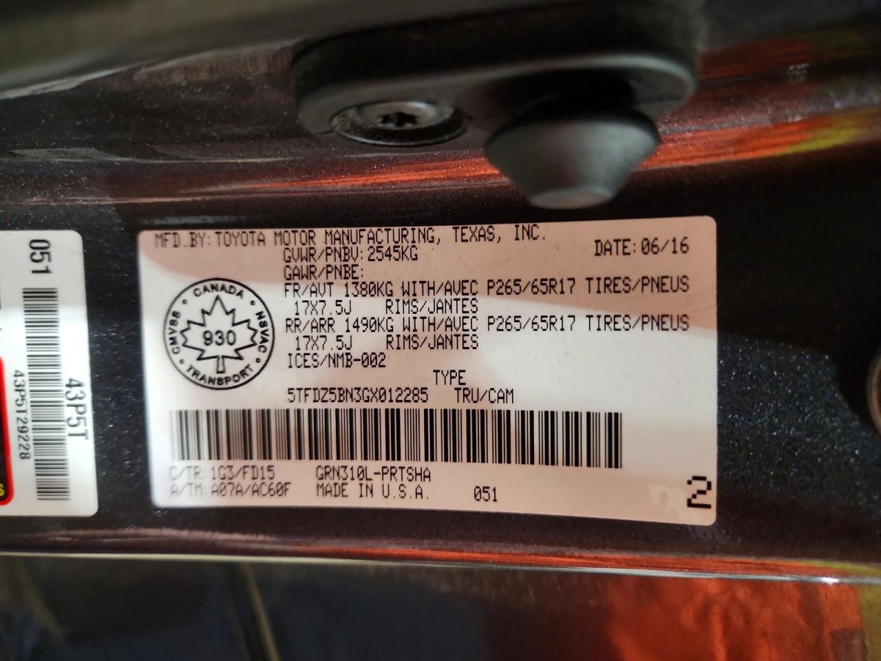 2016 Toyota Tacoma SR5 V6