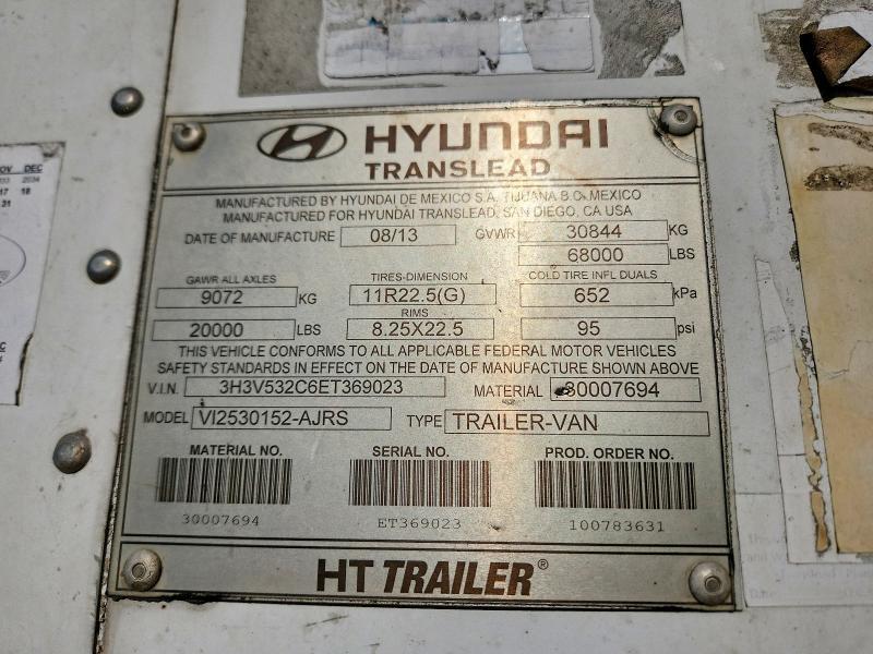 2014 Hyundai Translead V12530152-ajs dry van Trailer