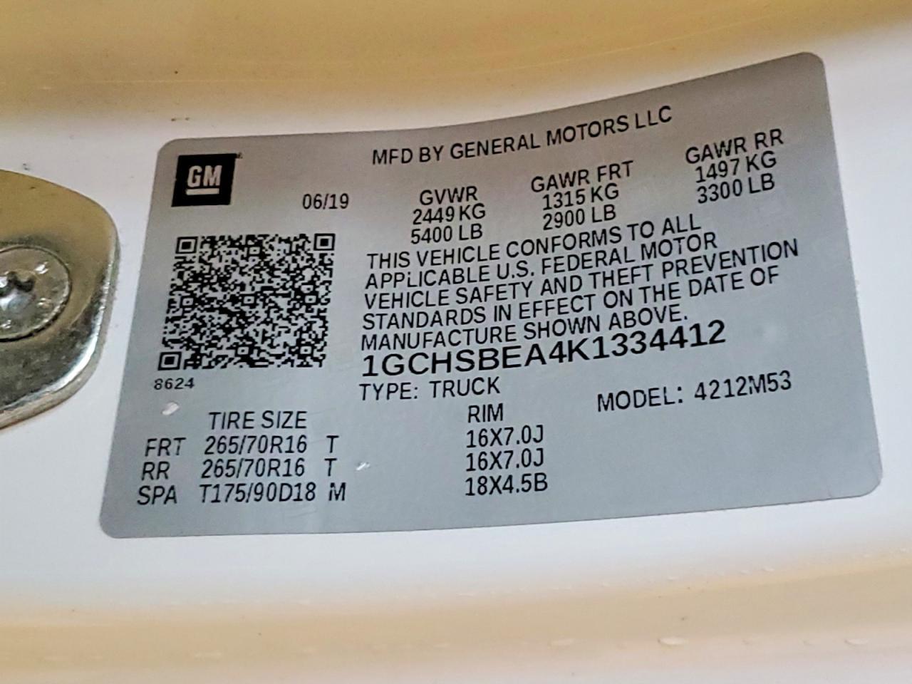 2019 Chev Colorado