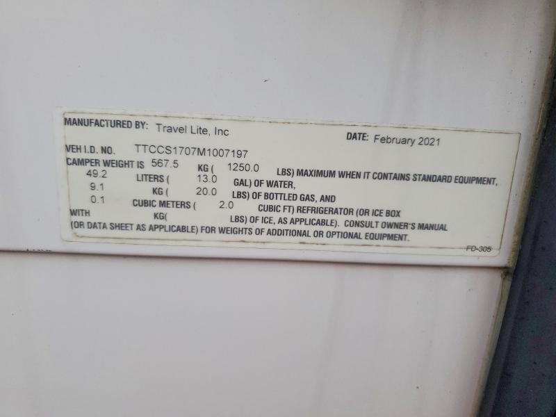 2021 Travellite 2021 Travel Lite Camper