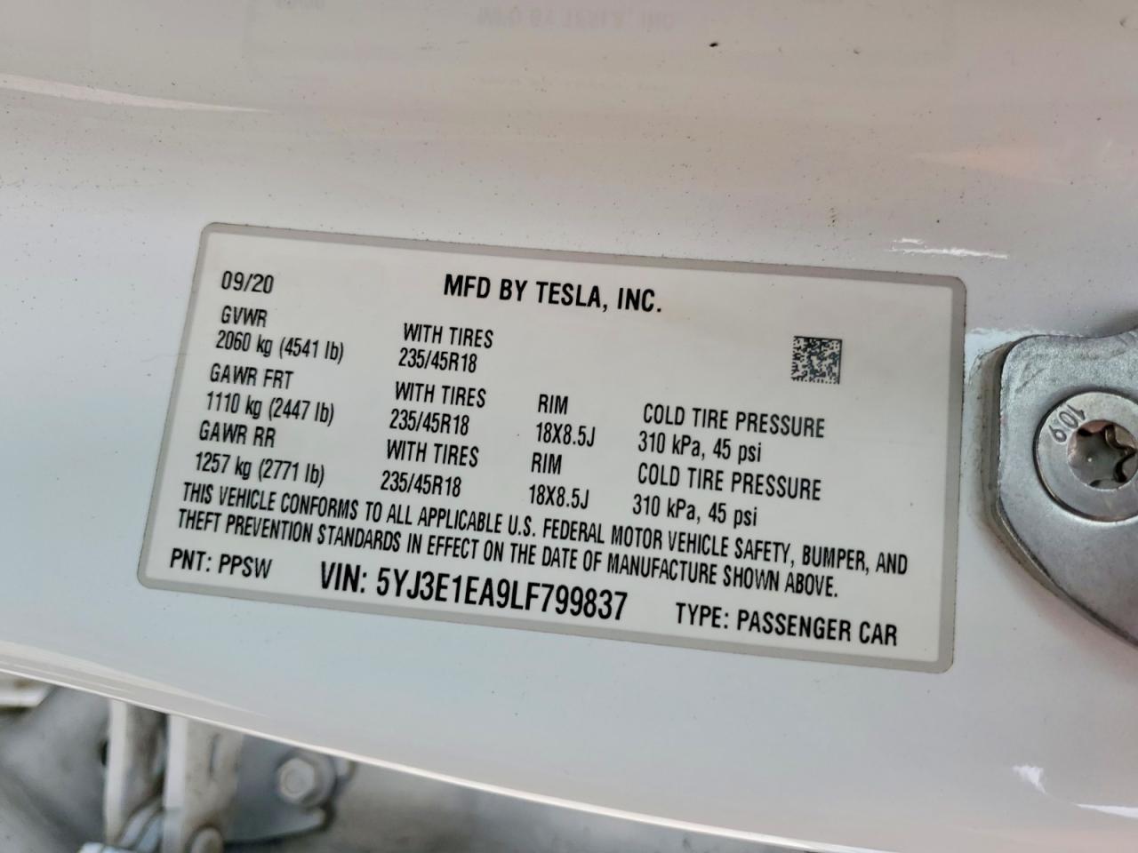 2020 Tesla Model 3